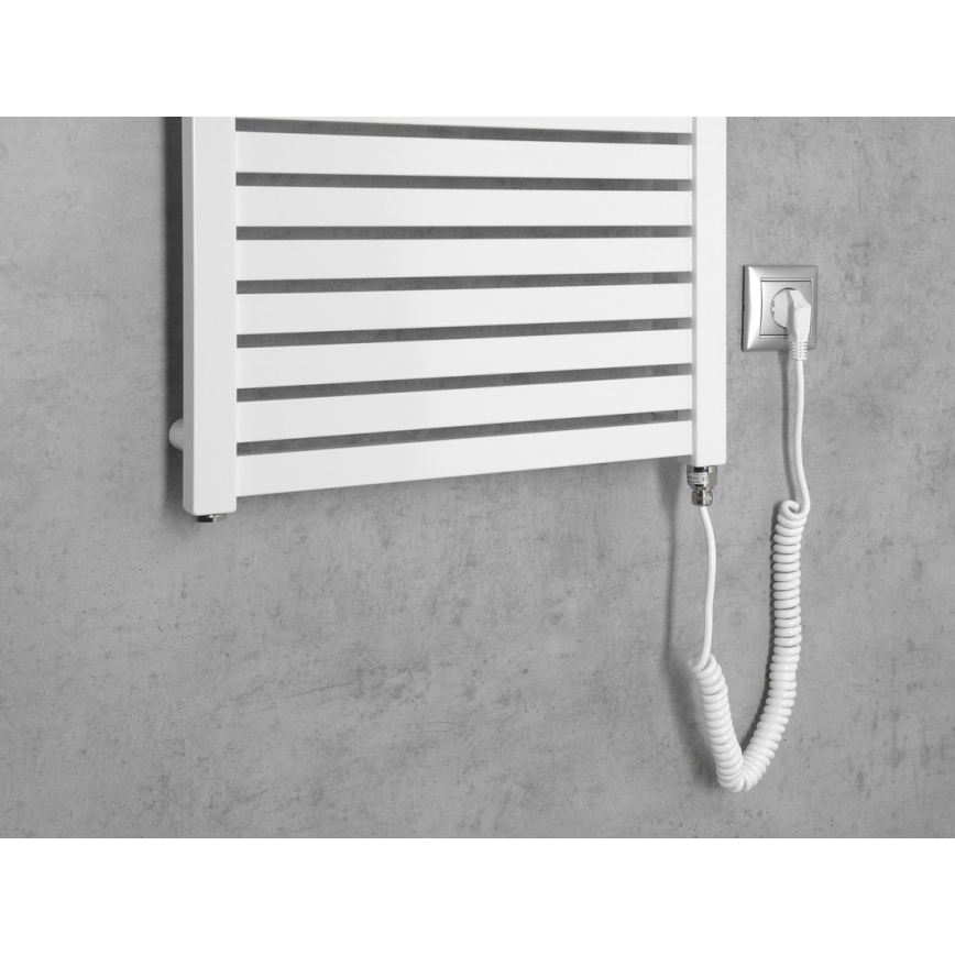 Aqualine - Radiador eléctrico para baño TONDI-E 500 W 133 x 45 cm blanco