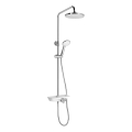 Aqualine - Set de ducha con grifo, cromo brillante/blanco