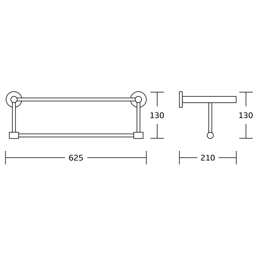 Aqualine - Toallero de pared SAMBA 21x62,5 cm negro