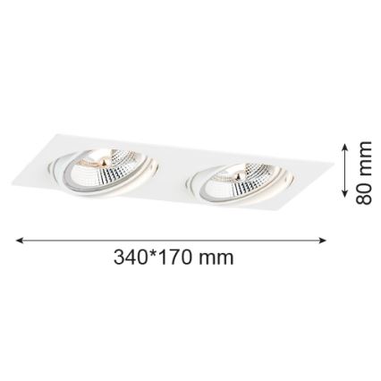 Argon 1046 - Lámpara empotrada OLIMP 2xGU10-AR111/12W/230V blanca