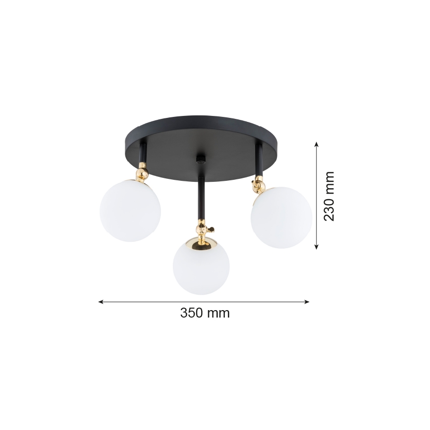 Argon 1436 - Lámpara de techo de montaje en superficie para baño LATINA 3xE14/40W/230V IP44