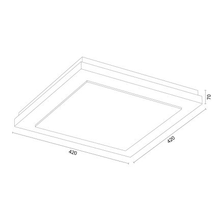 Argon 1868 - Lámpara de techo TABOR 4xE27/15W/230V 42x42 cm gris