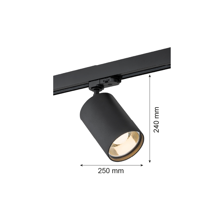 Argon 4306 - Foco para sistema de riel BERGEN 1xE27/15W/230V negro