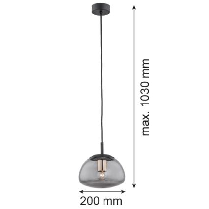 Argon 4333 - Lámpara colgante con cable TRINI 1xE27/15W/230V diámetro 20 cm negro