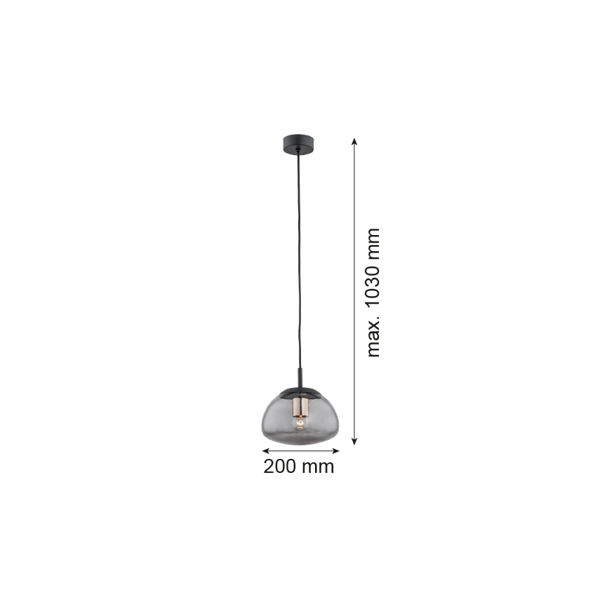Argon 4333 - Lámpara colgante con cable TRINI 1xE27/15W/230V diámetro 20 cm negro