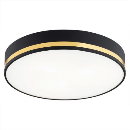 Argon 7041 - Plafón AMORE 2xE27/15W/230V diá. 35 cm negro/dorado