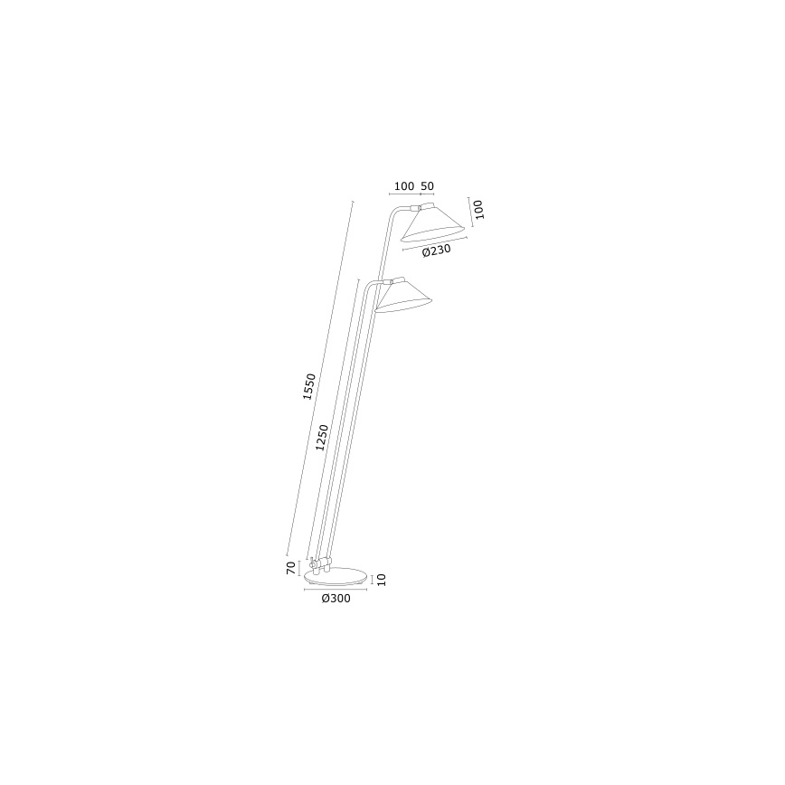 Argon 7074 - Lámpara de pie GABIAN 2xE27/15W/230V blanco