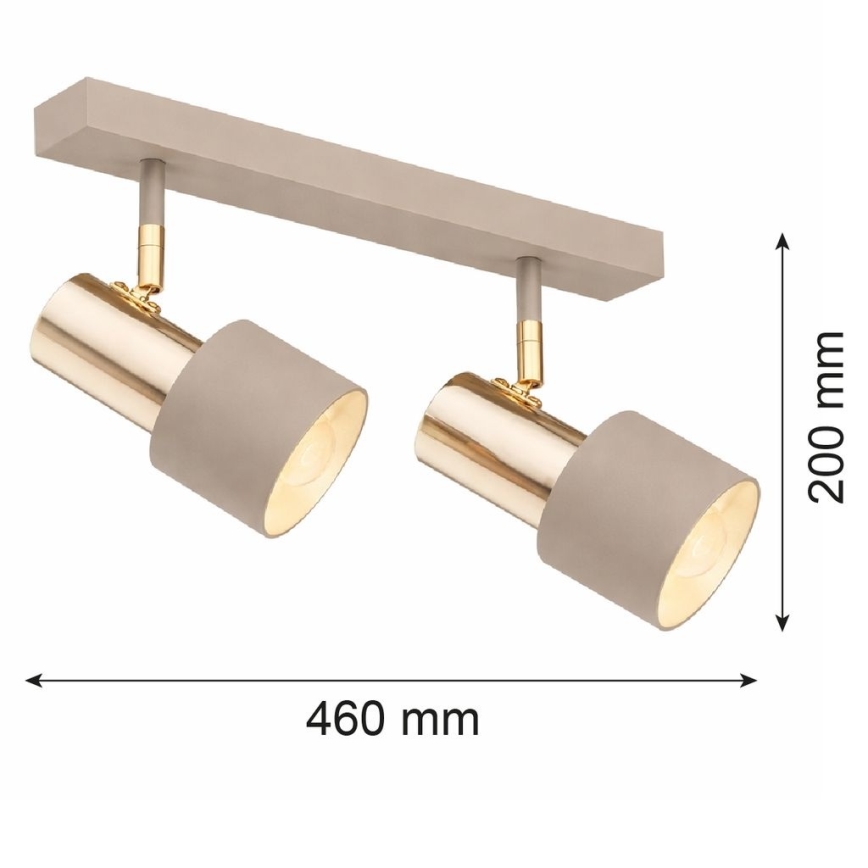 Argon 7299 - Foco orientable DOR 2xE27/15W/230V dorado/beige