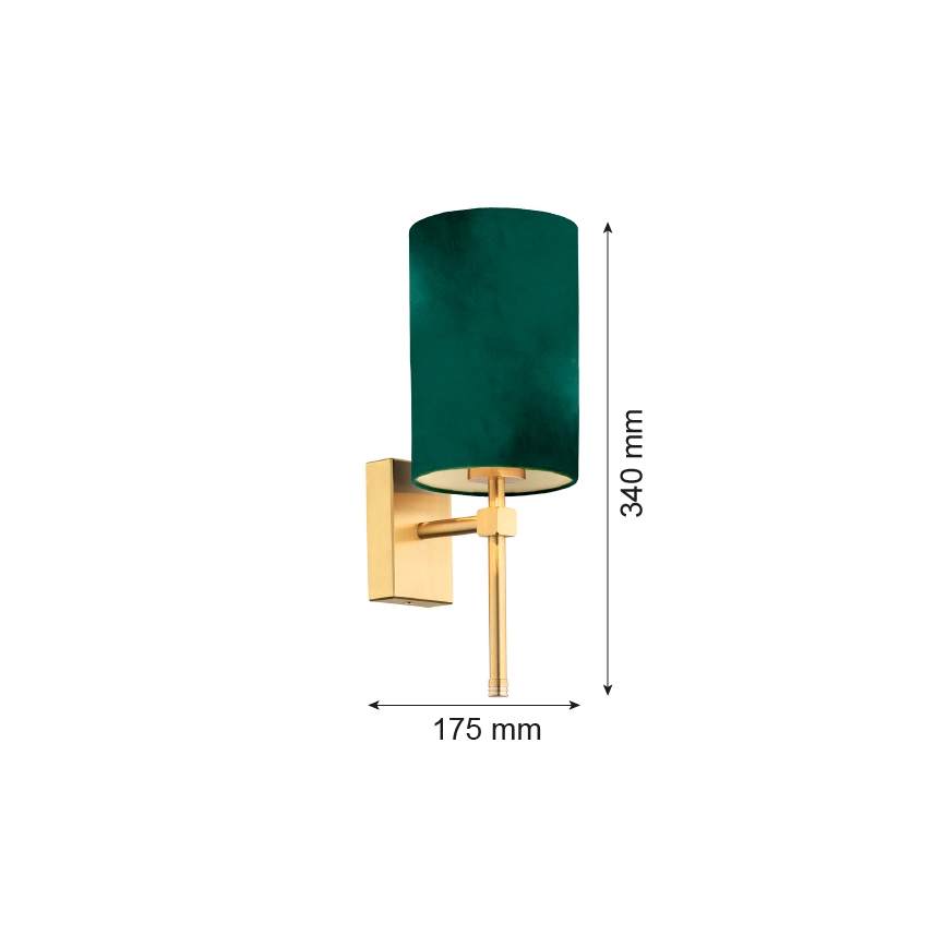 Argon 8109 - Aplique ABRUZZO 1xE14/7W/230V latón/verde