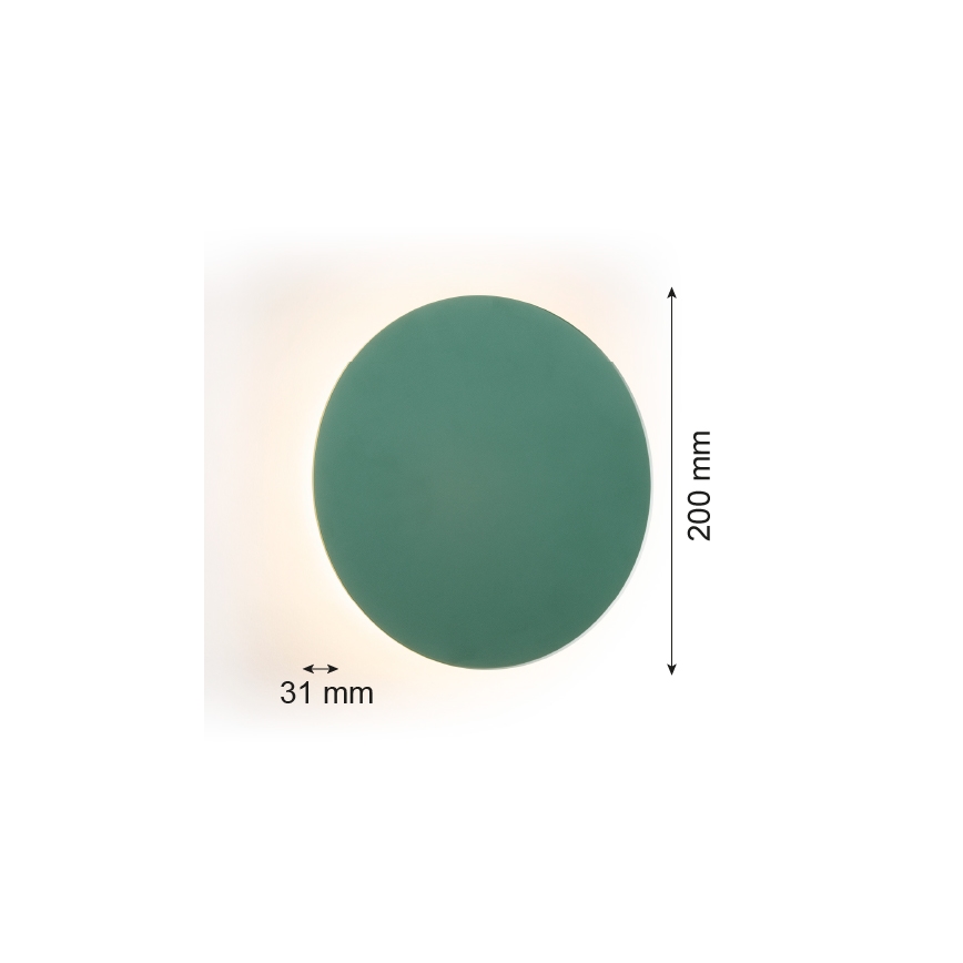 Argon 8324 - Aplique LED OREGON PLUS LED/4,5W/230V 3000K 20 cm Verde