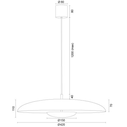 Argon 8870 - Lámpara colgante con cable BOLTON LED/12,5W/230V 3000K terracota