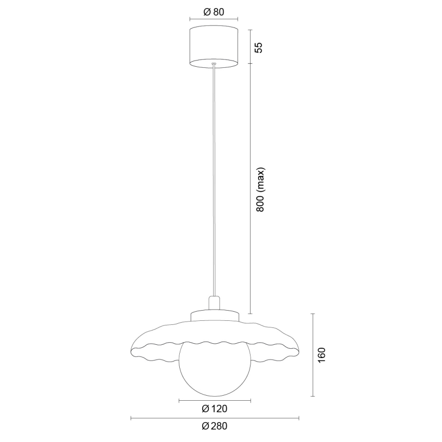 Argon 8947 - Lámpara colgante BOLL con cable 1xG9/6W/230V blanca