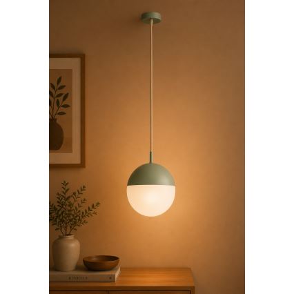 Argon 8999 - Lámpara colgante exterior en cable LIV 1xE27/15W/230V IP44 verde