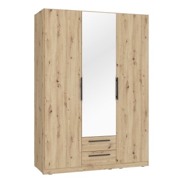 Armario con espejo MARO 150x213 cm roble artisan