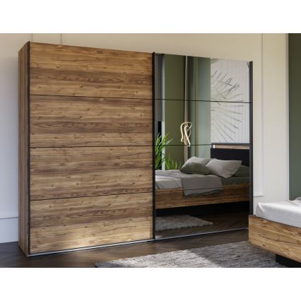 Armario con espejo OREN 270x210 cm, roble artisan