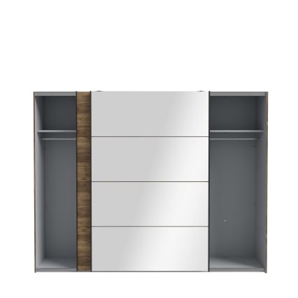 Armario con espejo OREN 270x210 cm, roble artisan