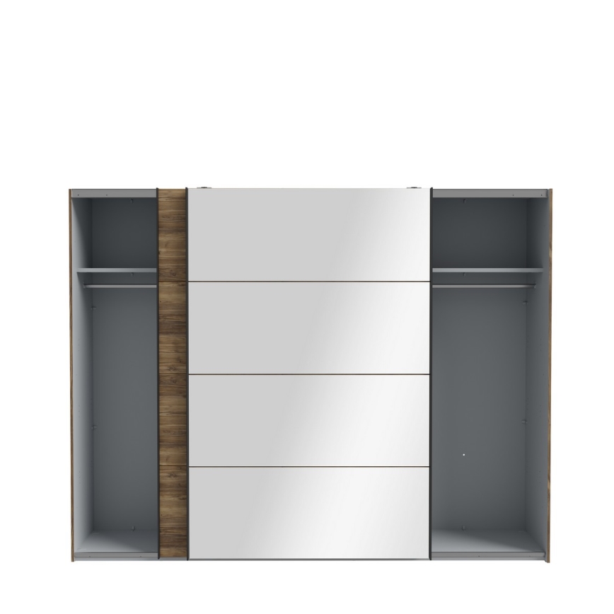 Armario con espejo OREN 270x210 cm, roble artisan