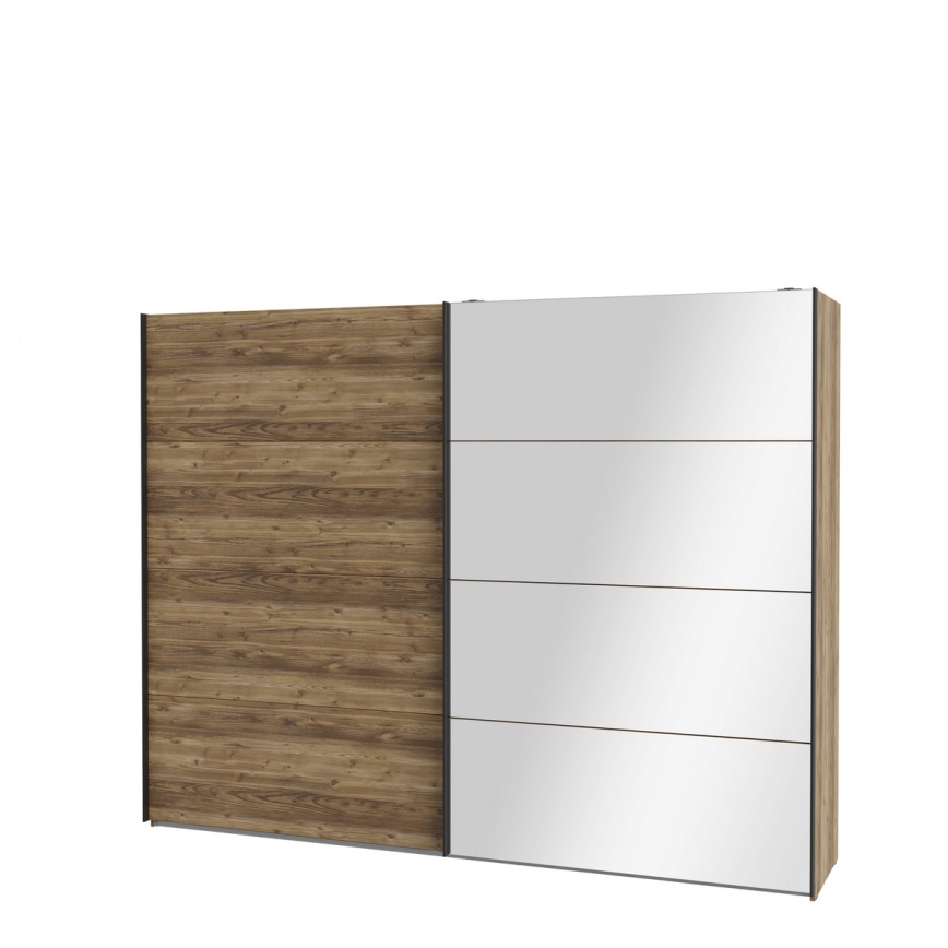 Armario con espejo OREN 270x210 cm, roble artisan