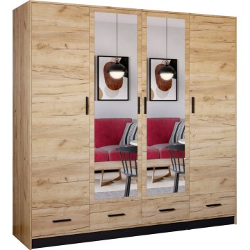 Armario con espejo SANNA 200x215 cm roble craft