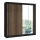 Armario con espejo SANTINO 203 x 215 cm negro/roble craft