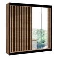 Armario con espejo SANTINO 203x215 cm roble craft/negro
