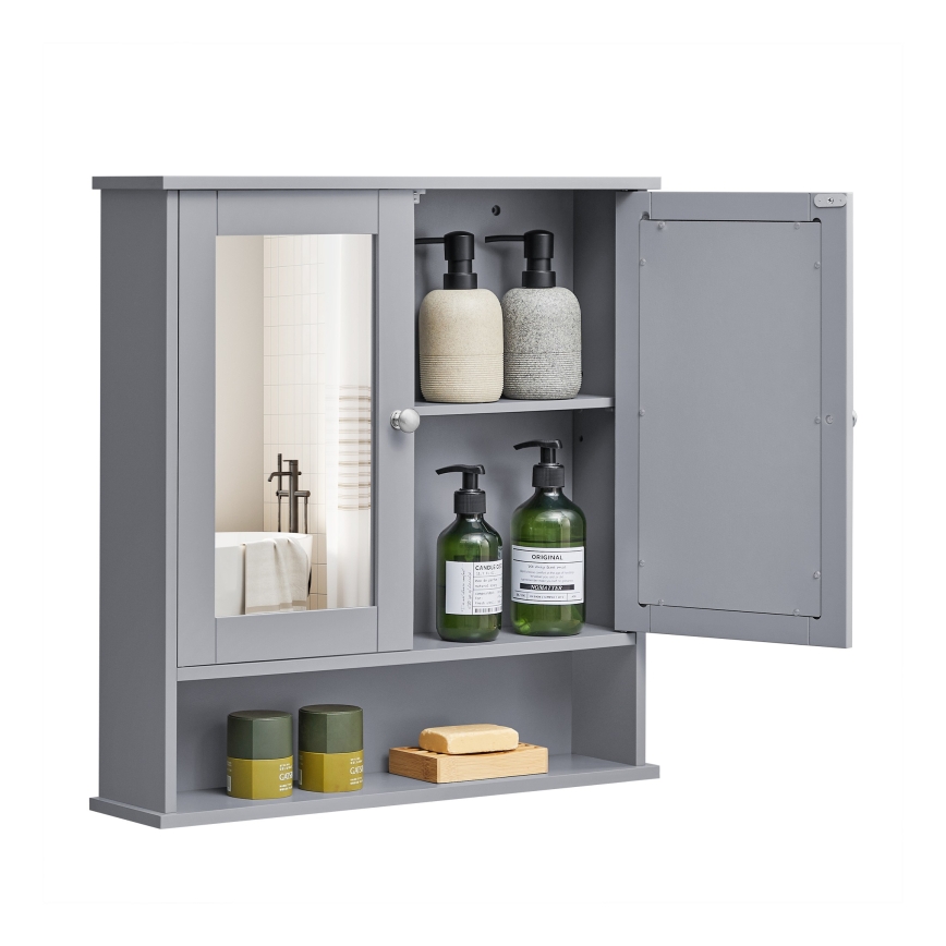 Armario de baño con espejo ZARA 58,5x56,5 cm gris