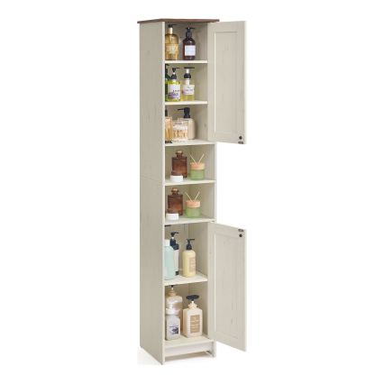 Armario de baño LEXI 30x170 cm blanco/marrón