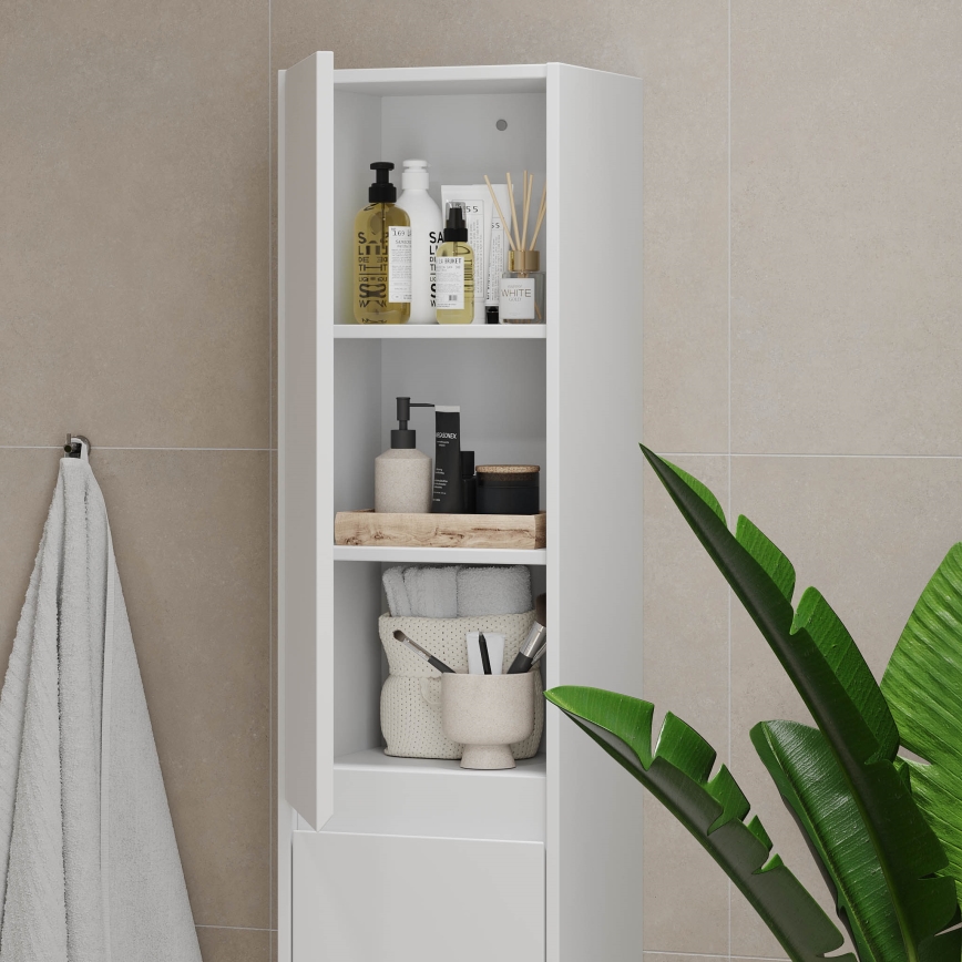 Armario de baño TRONDHEIM 35x174x30 cm blanco