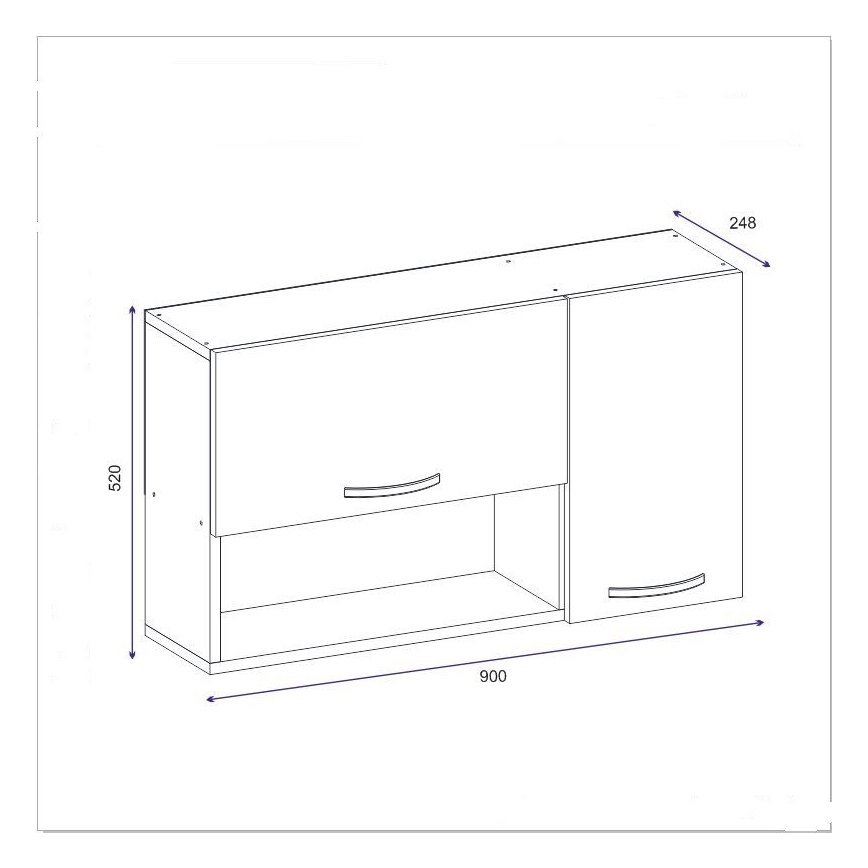 Armario de pared AKASYA 52x90 cm blanco