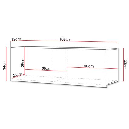 Armario de pared CALABRINI 34x105 cm negro