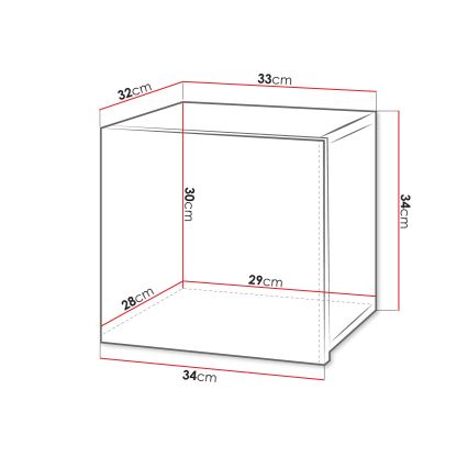 Armario de pared CALABRINI 34x34 cm negro