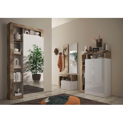 Armario LENOR 91x209 cm blanco/marrón