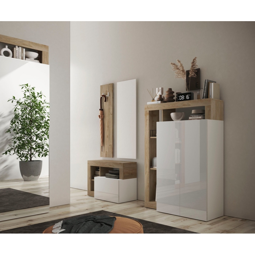 Armario LENOR blanco/roble claro