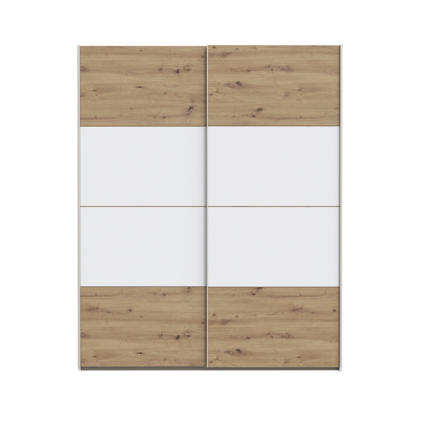 Armario ropero KARO 170x210 cm blanco/roble Artisan