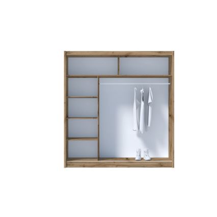 Armario con espejo SABRINA 203x215 cm roble woltan