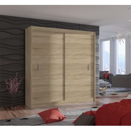 Armario con puertas correderas SAPHIRA 203x215 cm roble sonoma