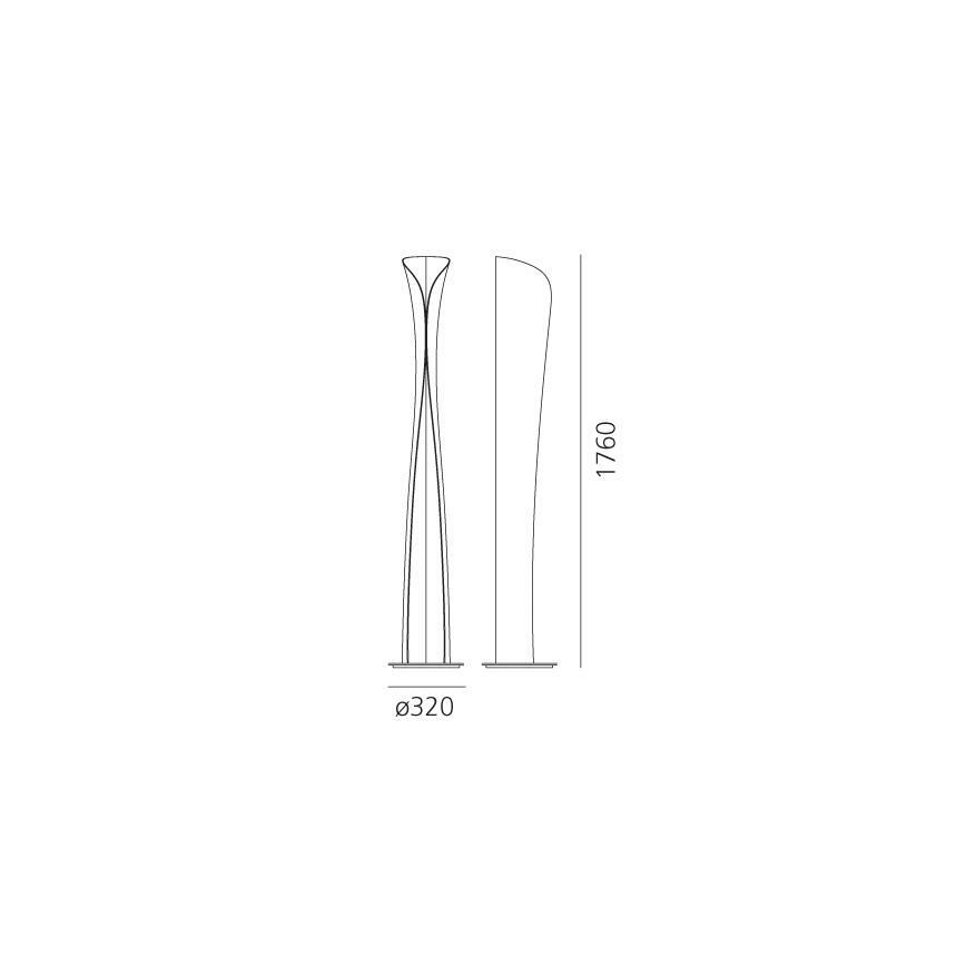Artemide 1361020A - Lámpara LED de pie CADMO LED/44W/230V + 1xGU10/10W/230V blanco