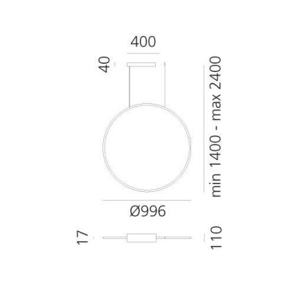Artemide 1993330APP - LED RGBW Lámpara colgante regulable DISCOVERY LED/59W/230V 2700-6500K negro