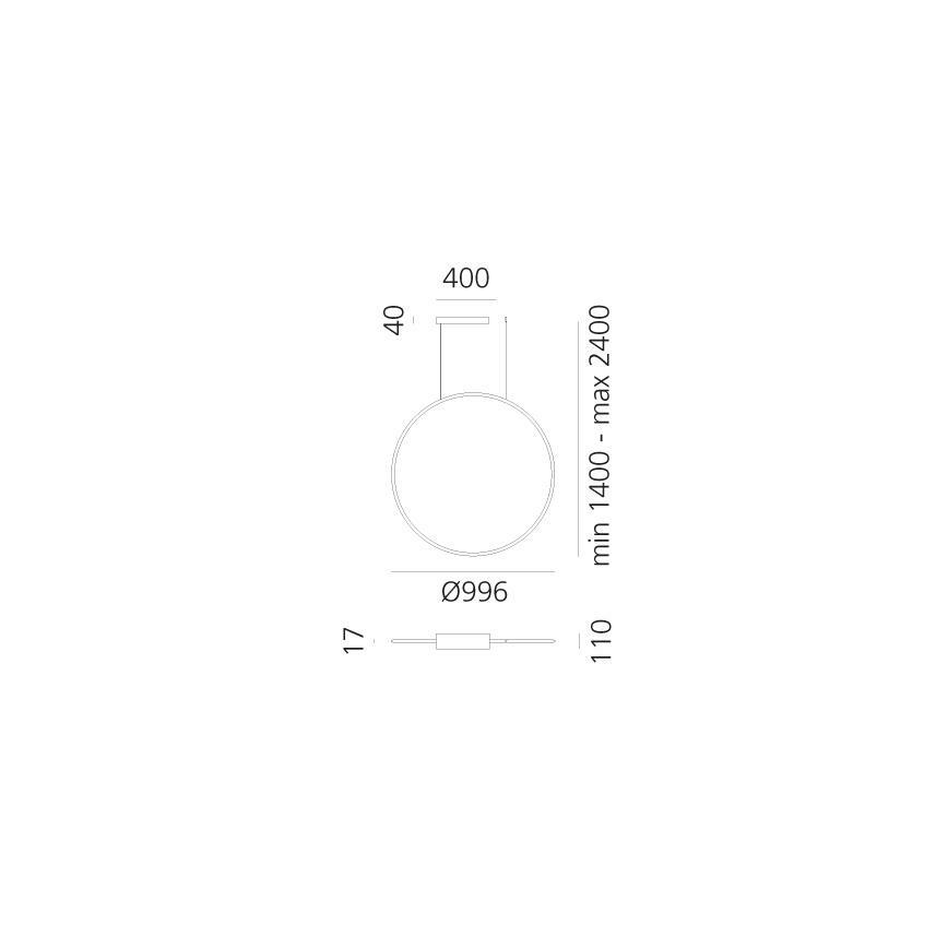 Artemide 1993330APP - LED RGBW Lámpara colgante regulable DISCOVERY LED/59W/230V 2700-6500K negro