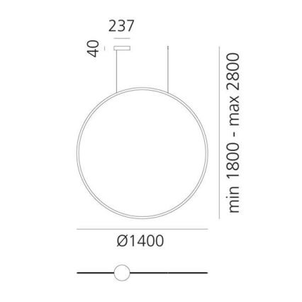 Artemide 1994030APP - Lámpara de araña LED regulable DISCOVERY LED/80W/230V 3000K negro