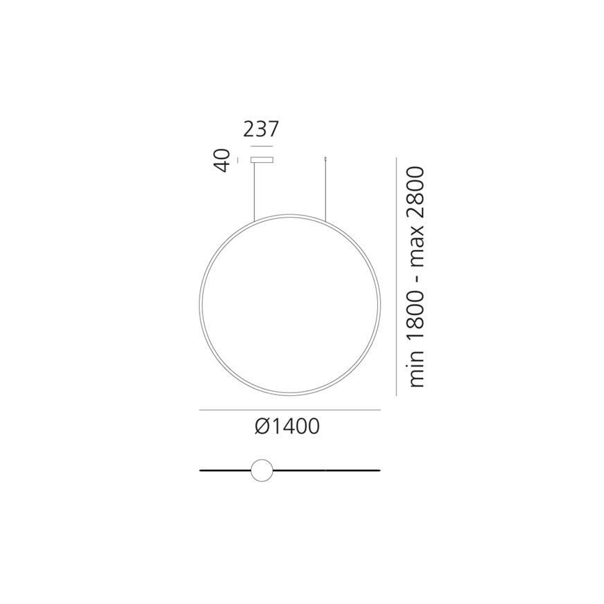 Artemide 1994030APP - Lámpara de araña LED regulable DISCOVERY LED/80W/230V 3000K negro