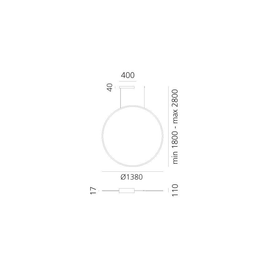 Artemide 1994360APP - LED RGBW Lámpara colgante regulable DISCOVERY LED/79W/230V 2700-6500K bronce