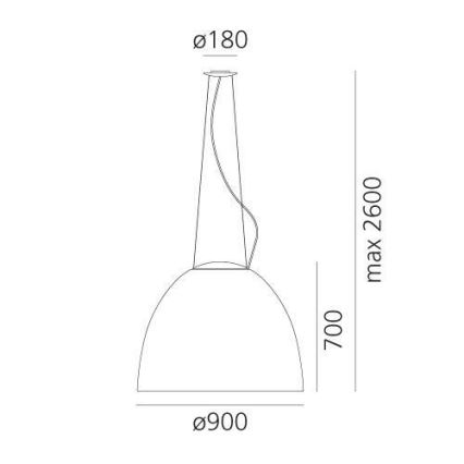 Artemide A243200 - Lámpara de araña LED regulable NUR LED/80W/230V 3000K diá. 90 cm antracita