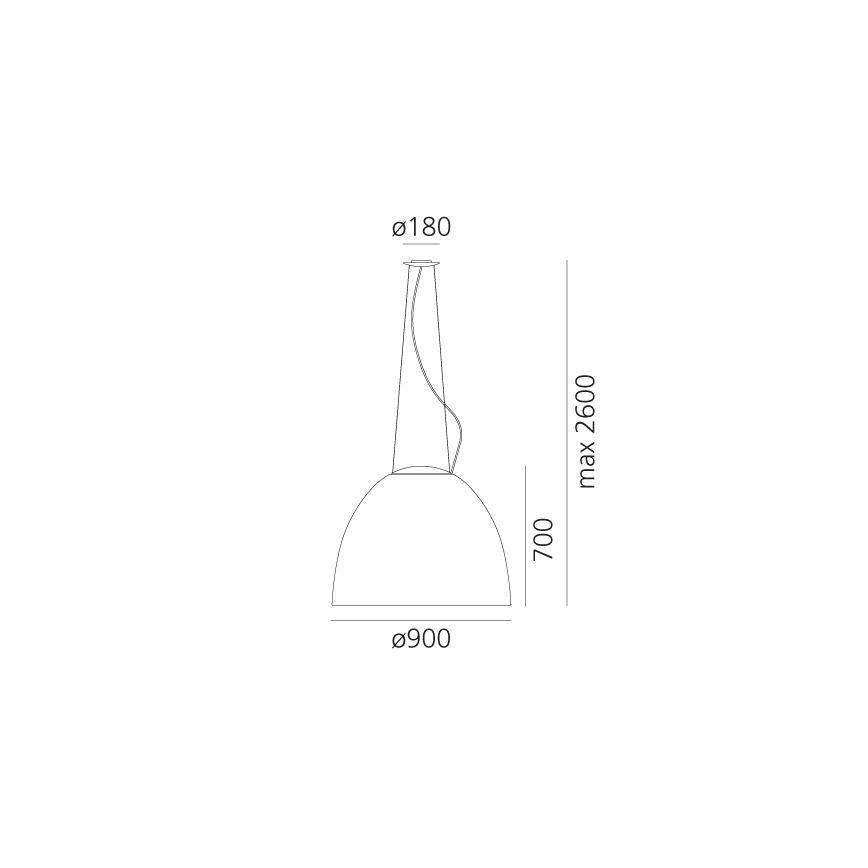 Artemide A243200 - Lámpara de araña LED regulable NUR LED/80W/230V 3000K diá. 90 cm antracita