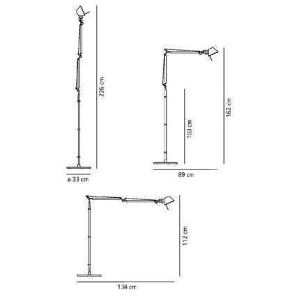 Artemide - Lámpara de mesa TOLOMEO BASCULANTE 1xE27/100W/230V