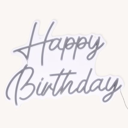 Atmosphera - Decoración de pared LED tipo neón HAPPY BIRTHDAY LED/5V