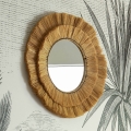 Atmosphera - Espejo de pared ALBA diá. 57 cm rafia