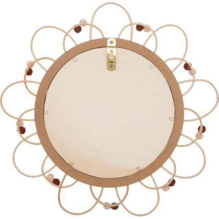 Atmosphera - Espejo de pared infantil CAMPAIN Ø 38 cm ratán