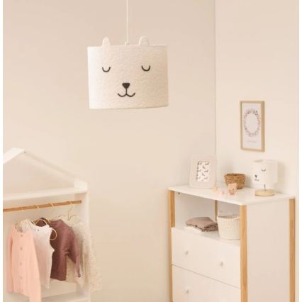 Atmosphera - Lámpara colgante infantil con cable TOXEY 1xE27/25W/230V, diseño osito