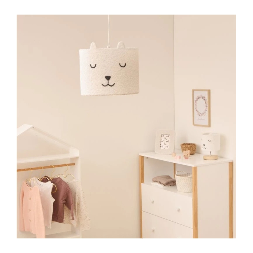 Atmosphera - Lámpara colgante infantil con cable TOXEY 1xE27/25W/230V, diseño osito